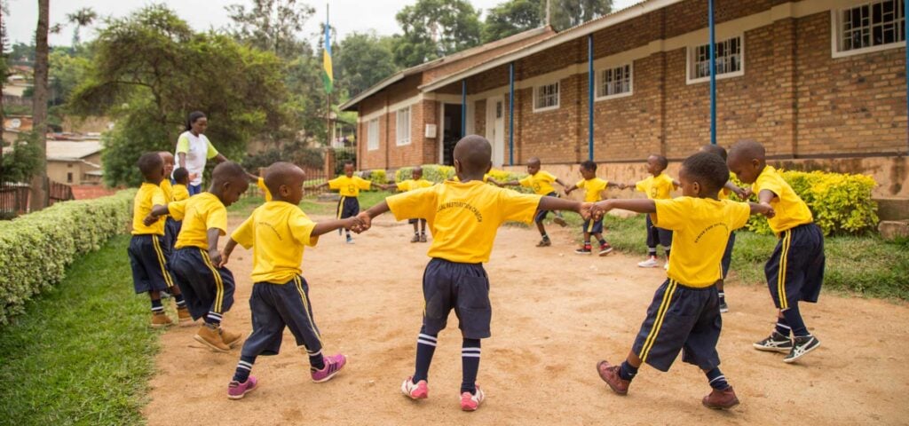 Rwanda school kids playing.