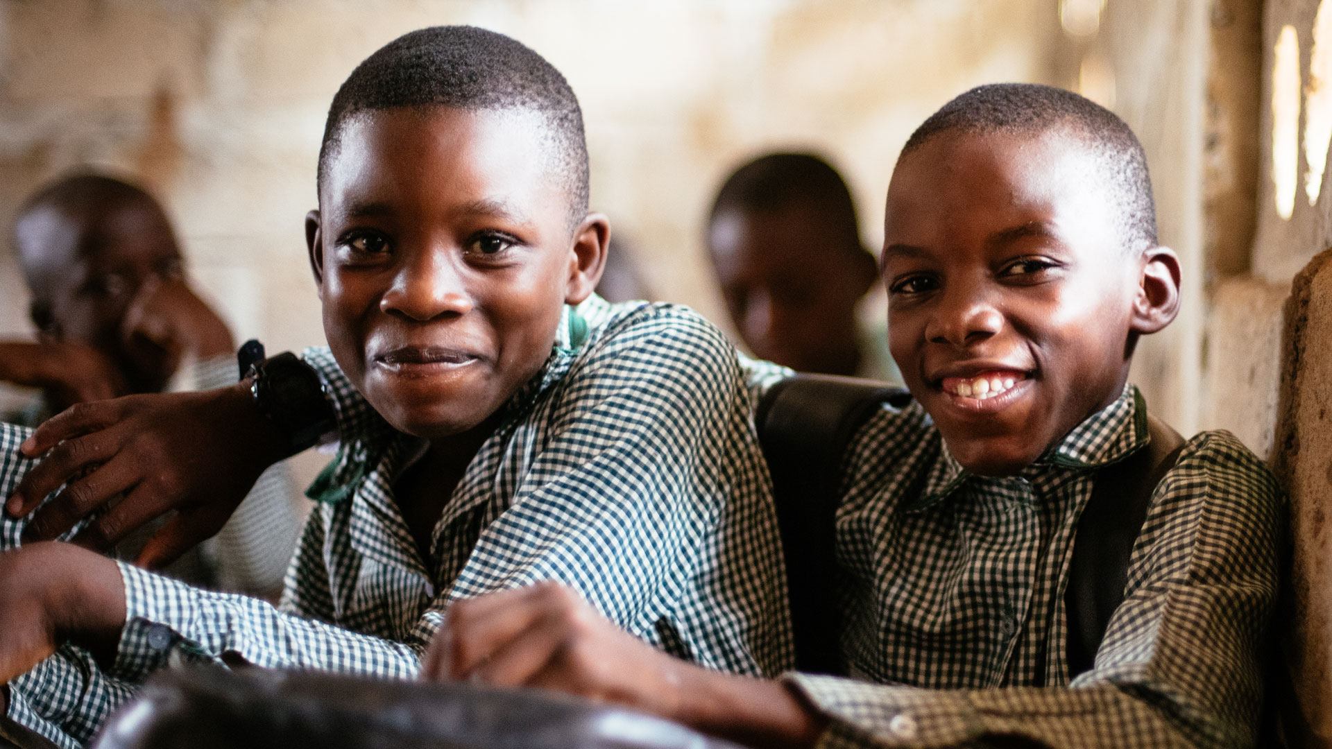 Two students in Sierra Leone