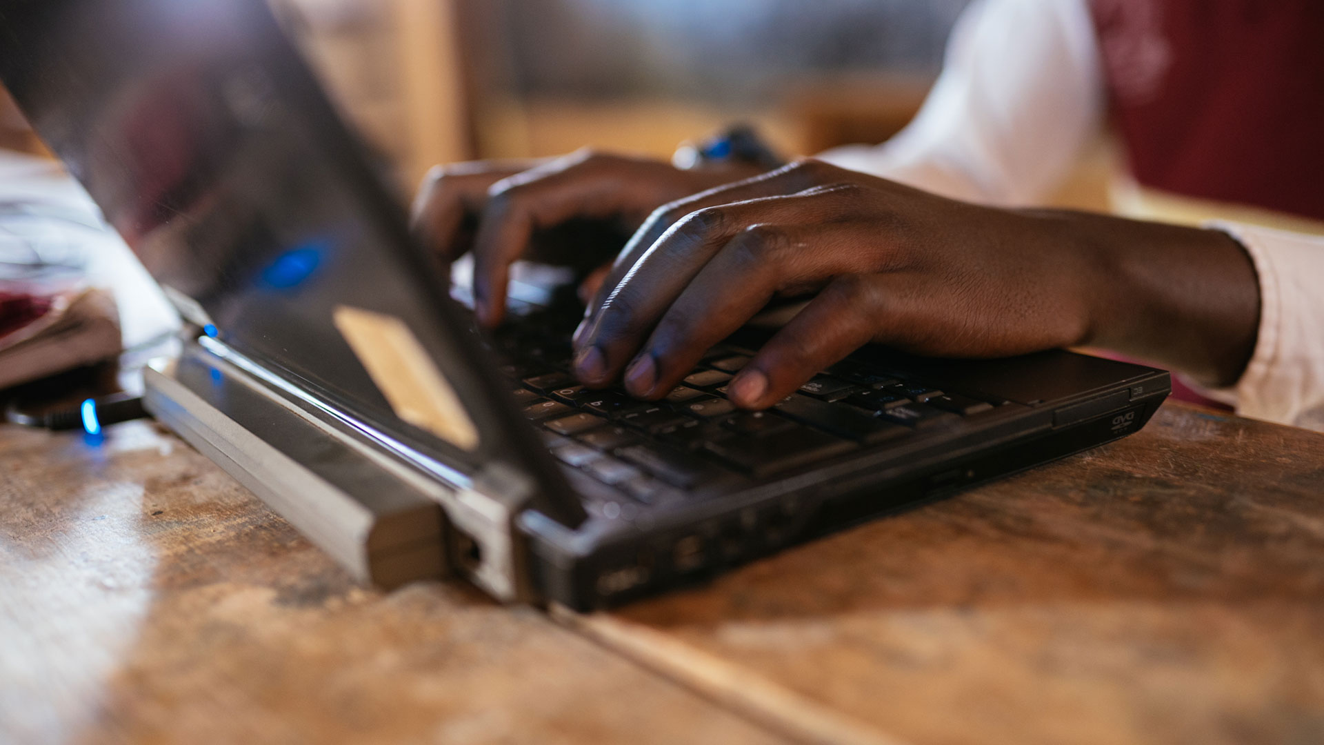 Student on computer