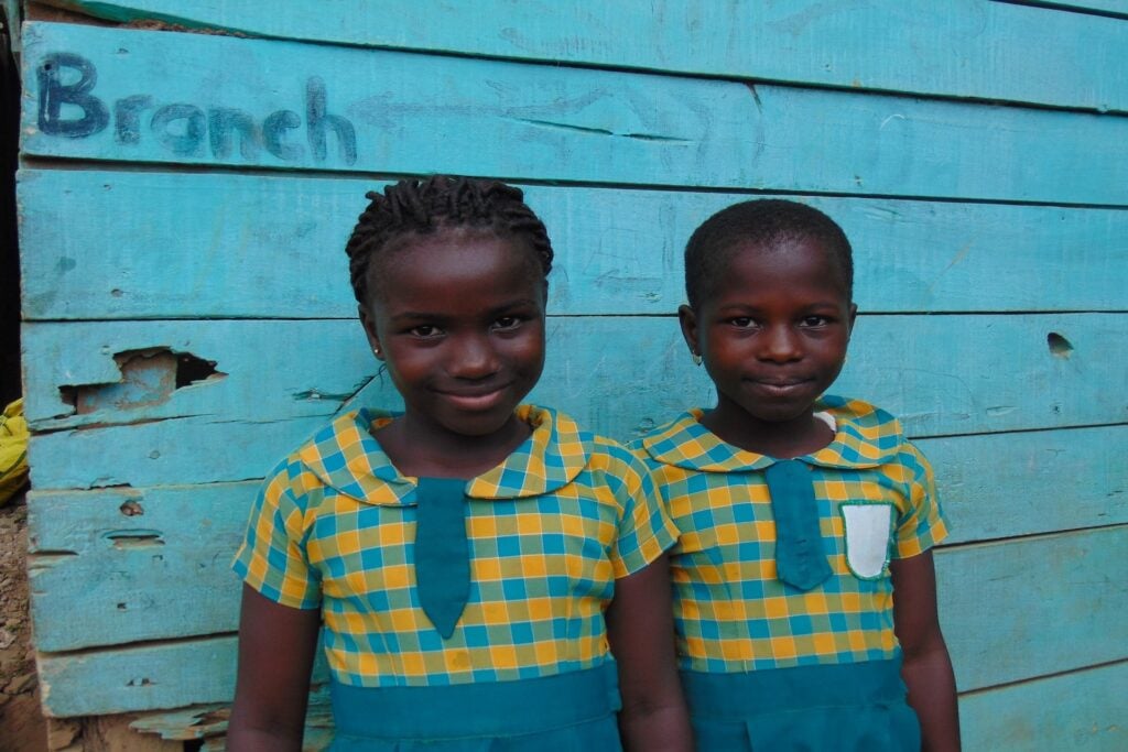 students in Ghana at school smiling