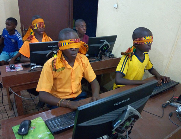 Typing competition at Senow Academy, Liberia